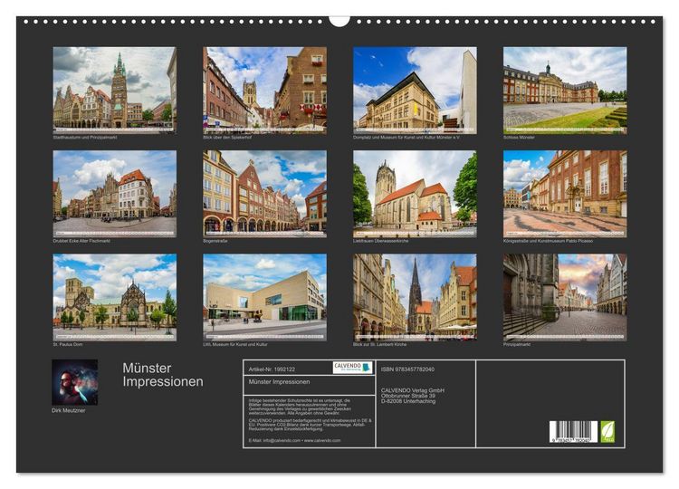 Produktbild: M&uuml;nster Impressionen (Wandkalender 2026 DIN A2 quer), CALVENDO Monatskalender