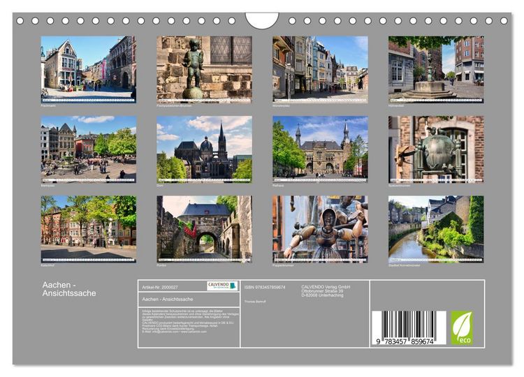 Produktbild: Aachen - Ansichtssache (Wandkalender 2026 DIN A4 quer), CALVENDO Monatskalender