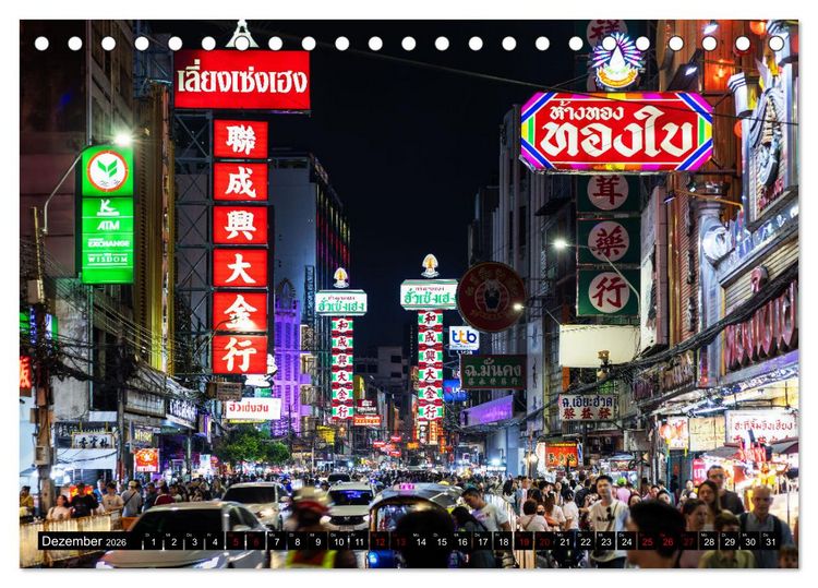 Produktbild: Bangkok - pulsierende Hauptstadt Thailands (Tischkalender 2026 DIN A5 quer), CALVENDO Monatskalender