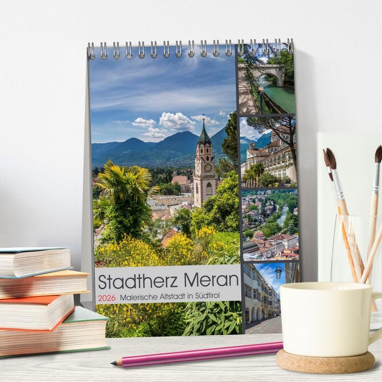 Produktbild: Stadtherz MERAN (Tischkalender 2026 DIN A5 hoch), CALVENDO Monatskalender