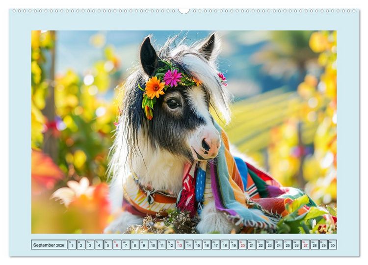 Produktbild: Pony-Parade. Stylisches Abenteuer auf kleinen Hufen (hochwertiger Premium Wandkalender 2026 DIN A2 quer), Kunstdruck in Hochglanz