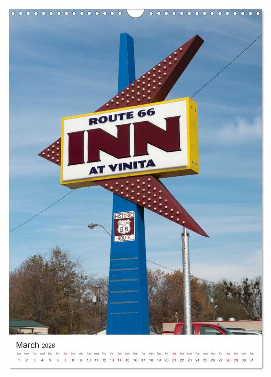 Produktbild: Historic Route 66 Motel (Wall Calendar 2026 DIN A3 portrait), CALVENDO 12 Month Wall Calendar