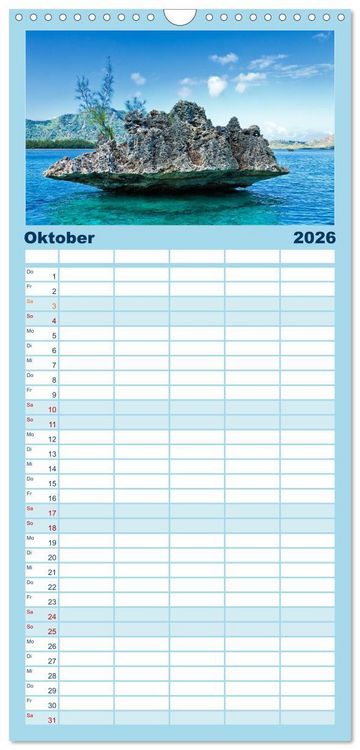Produktbild: Familienplaner 2026 - Mauritius - Perle im Indischen Ozean mit 5 Spalten (Wandkalender, 21 x 45 cm) CALVENDO