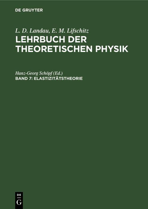Produktbild: Elastizit&auml;tstheorie