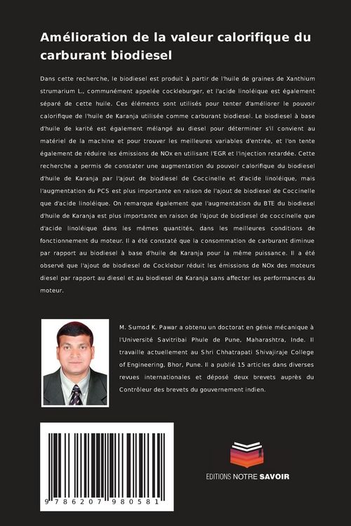 Produktbild: Am&eacute;lioration de la valeur calorifique du carburant biodiesel