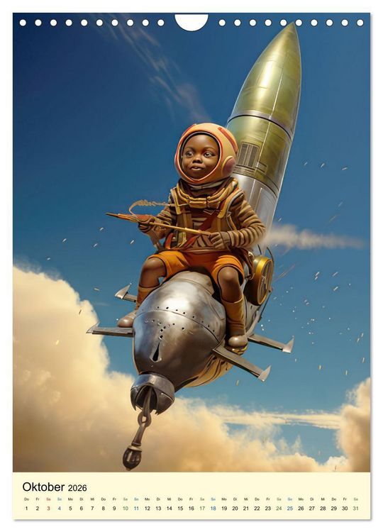 Produktbild: Raketenbabies - Humoristische KI-Bilder (Wandkalender 2026 DIN A4 hoch), CALVENDO Monatskalender