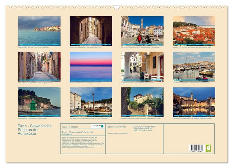 Produktbild: Piran - Slowenische Perle an der Adriak&uuml;ste (Wandkalender 2026 DIN A2 quer), CALVENDO Monatskalender