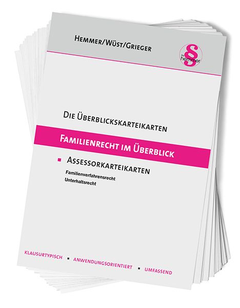 Produktbild: &Uuml;berblickskarteikarten Assessor: Familienrecht im &Uuml;berblick