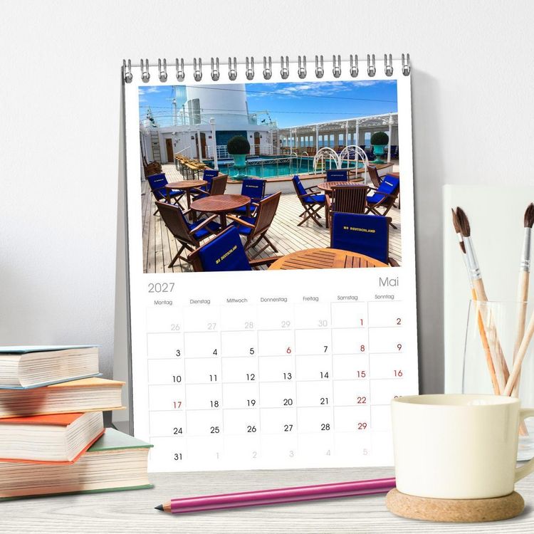 Produktbild: Tischplaner 2027 - Kreuzfahrtpiraten (A5 Tischkalender zum Aufstellen) CALVENDO