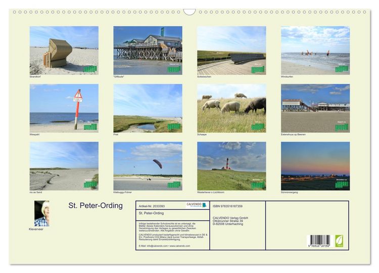 Produktbild: St. Peter-Ording (Wandkalender 2026 DIN A2 quer), CALVENDO Monatskalender