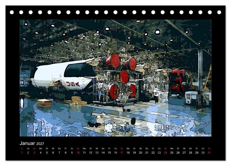 Produktbild: Landing On The Moon Like A Cartoon (Tischkalender 2027 DIN A5 quer), CALVENDO Monatskalender