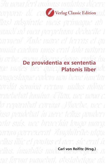 Produktbild: De providentia ex sententia Platonis liber