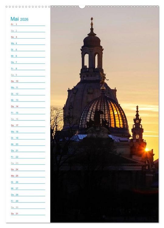 Produktbild: Frauenkirche Dresden (hochwertiger Premium Wandkalender 2026 DIN A2 hoch), Kunstdruck in Hochglanz
