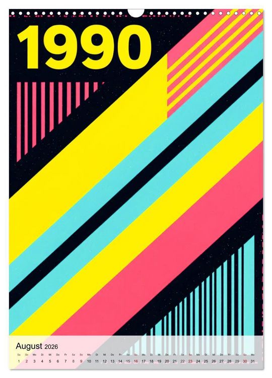 Produktbild: Pop Neon Patterns - The Memphis 90s Collection (Wandkalender 2026 DIN A3 hoch), CALVENDO Monatskalender