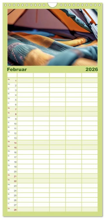 Produktbild: Familienplaner 2026 - Camping-Life und Abenteuer mit 5 Spalten (Wandkalender, 21 x 45 cm) CALVENDO