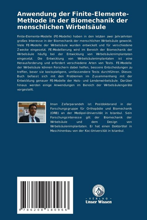 Produktbild: Anwendung der Finite-Elemente-Methode in der Biomechanik der menschlichen Wirbels&auml;ule