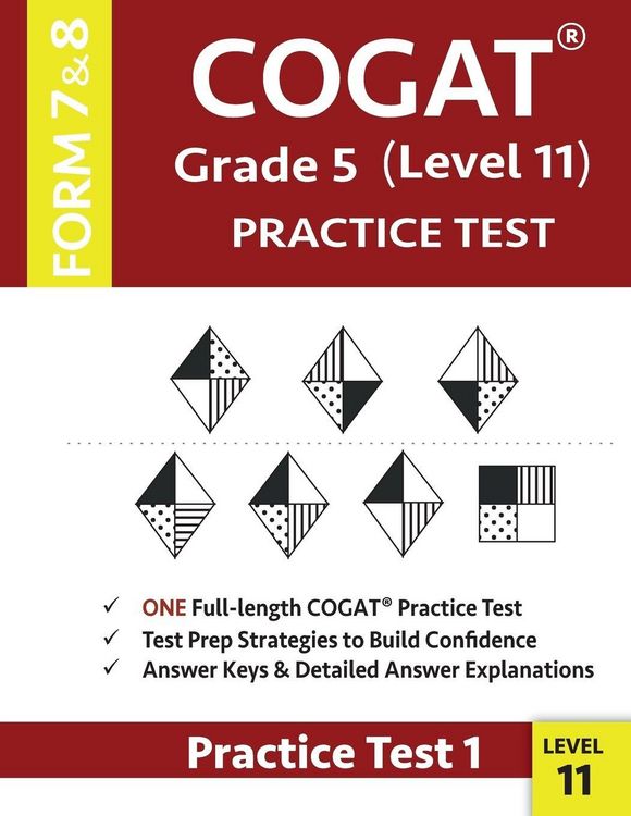 Produktbild: COGAT Grade 5 Level 11 Practice Test Form 7 And 8