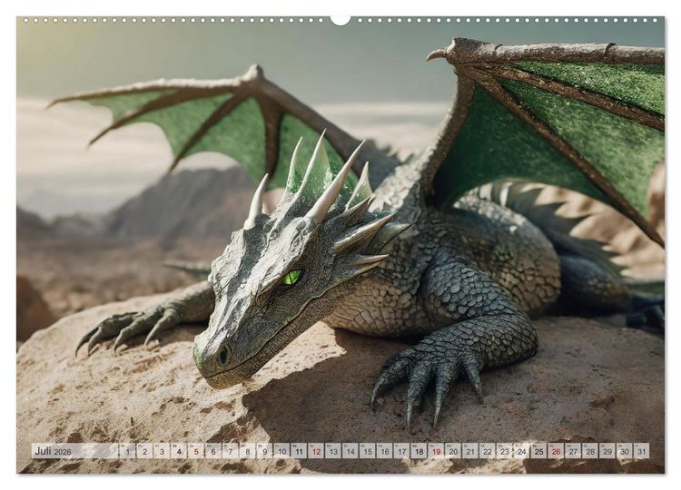Produktbild: Drachen - Herrscher der Welt (Wandkalender 2026 DIN A2 quer), CALVENDO Monatskalender