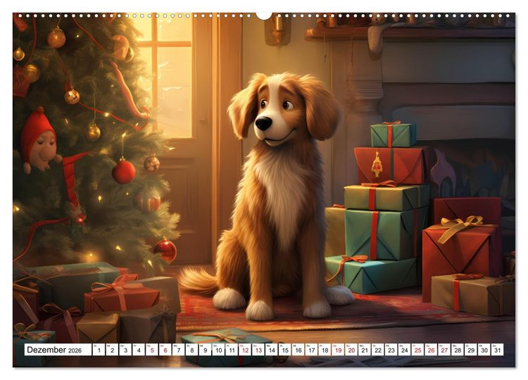 Produktbild: Lustige Comic Hunde (Wandkalender 2026 DIN A2 quer), CALVENDO Monatskalender