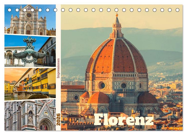Produktbild: Florenz - Impressionen (Tischkalender 2026 DIN A5 quer), CALVENDO Monatskalender