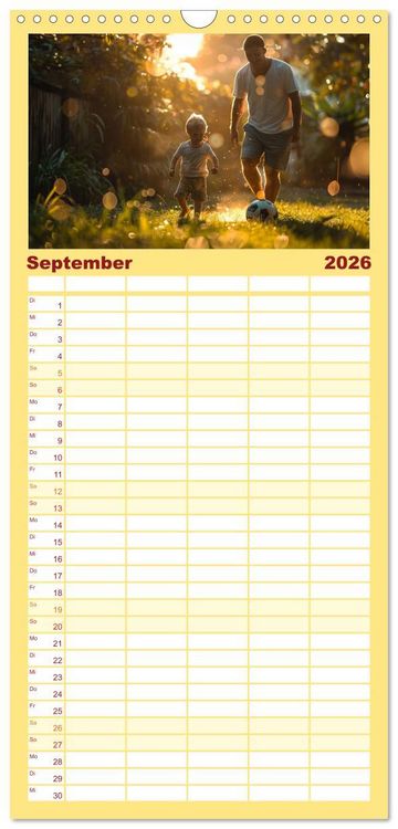 Produktbild: Familienplaner 2026 - Fu&szlig;ball im Blut mit 5 Spalten (Wandkalender, 21 x 45 cm) CALVENDO