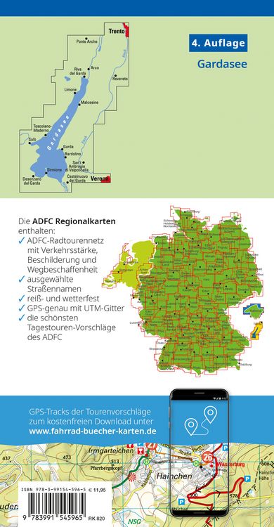Produktbild: BVA ADFC Regionalkarte Gardasee 1:50.000