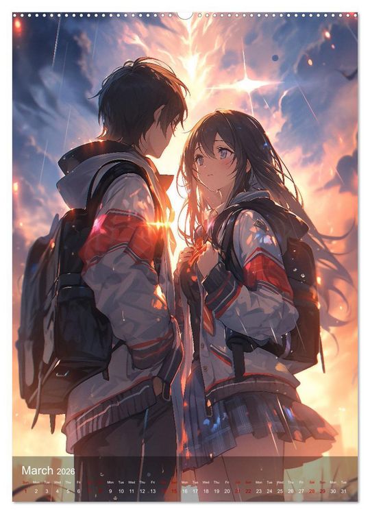 Produktbild: Her Love, His Life and Anime (High Quality Premium Wall Calendar 2026 DIN A2 portrait),CALVENDO 12 Month Wall Calendar