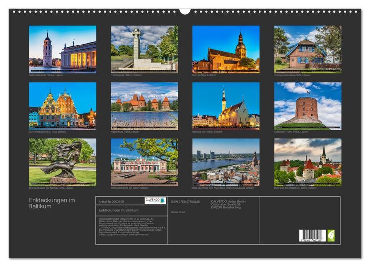 Produktbild: Entdeckungen im Baltikum (Wandkalender 2026 DIN A2 quer), CALVENDO Monatskalender