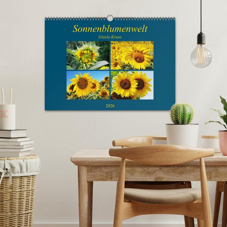 Produktbild: Sonnenblumenwelt (Wandkalender 2026 DIN A3 quer), CALVENDO Monatskalender