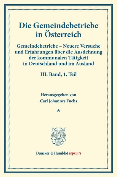 Produktbild: Die Gemeindebetriebe in &Ouml;sterreich.