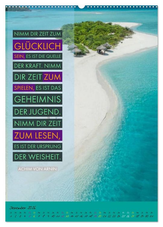 Produktbild: Aktiviere deine Gelassenheit Weisheiten und Zitate (Wandkalender 2026 DIN A2 hoch), CALVENDO Monatskalender
