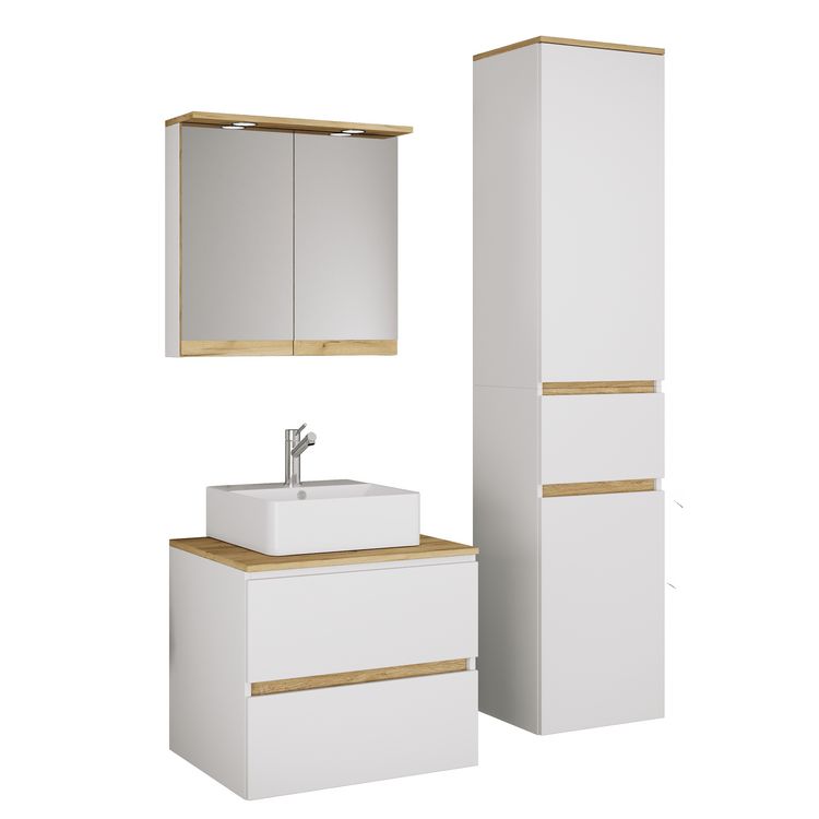 Produktbild: 4 tlg. Badm&ouml;bel-Set mit Waschbecken Cosila-A 60 cm