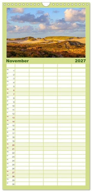 Produktbild: Familienplaner 2027 - Sylt - Magie der Abendstunden mit 5 Spalten (Wandkalender, 21 x 45 cm) CALVENDO