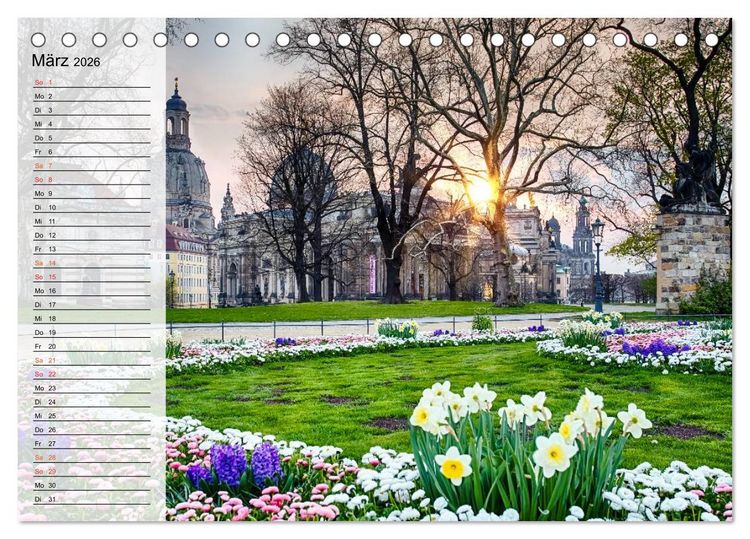 Produktbild: WUNDERVOLLES DRESDEN (Tischkalender 2026 DIN A5 quer), CALVENDO Monatskalender