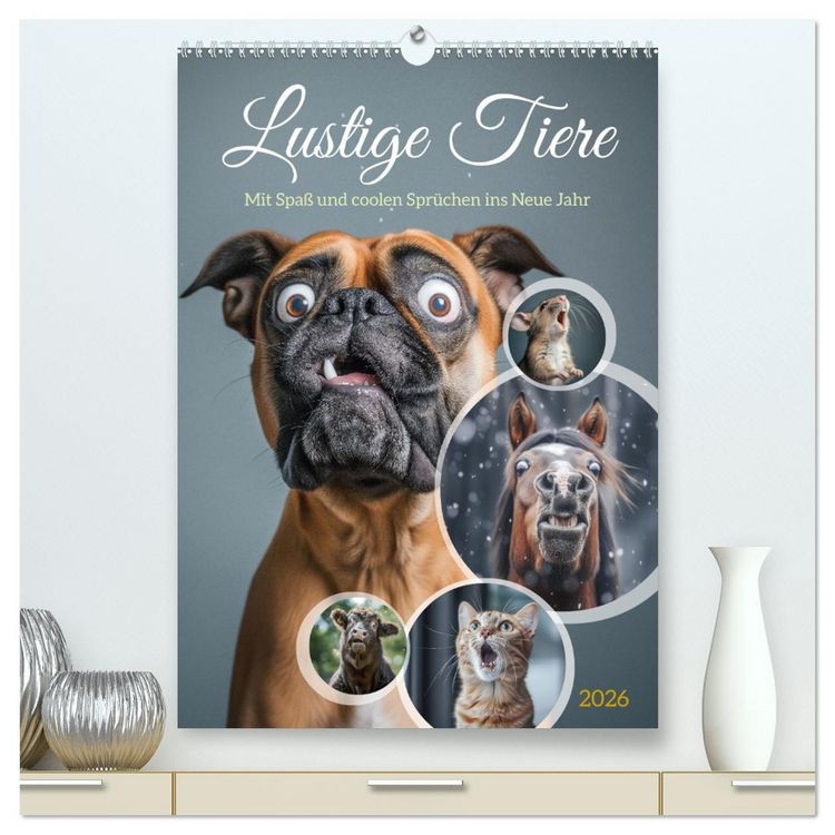 Produktbild: Lustige Tiere (hochwertiger Premium Wandkalender 2026 DIN A2 hoch), Kunstdruck in Hochglanz