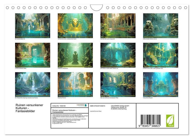 Produktbild: Ruinen versunkener Kulturen - Fantasiebilder (Wandkalender 2026 DIN A4 quer), CALVENDO Monatskalender