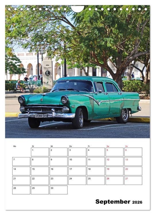 Produktbild: KARIBIK Oldtimer auf Kuba (Wandkalender 2026 DIN A4 hoch), CALVENDO Monatskalender