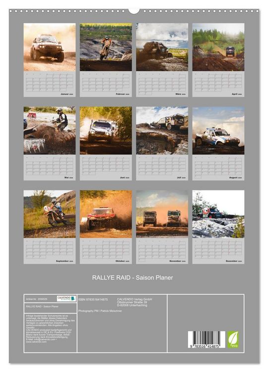 Produktbild: RALLYE RAID - Saison Planer (hochwertiger Premium Wandkalender 2026 DIN A2 hoch), Kunstdruck in Hochglanz