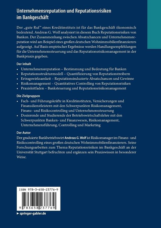 Produktbild: Unternehmensreputation und Reputationsrisiken im Bankgesch&auml;ft