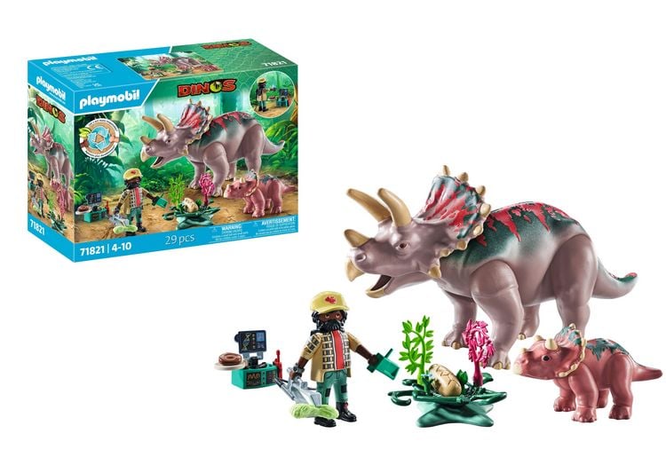Produktbild: PLAYMOBIL 71821 Triceratops mit Jungtier
