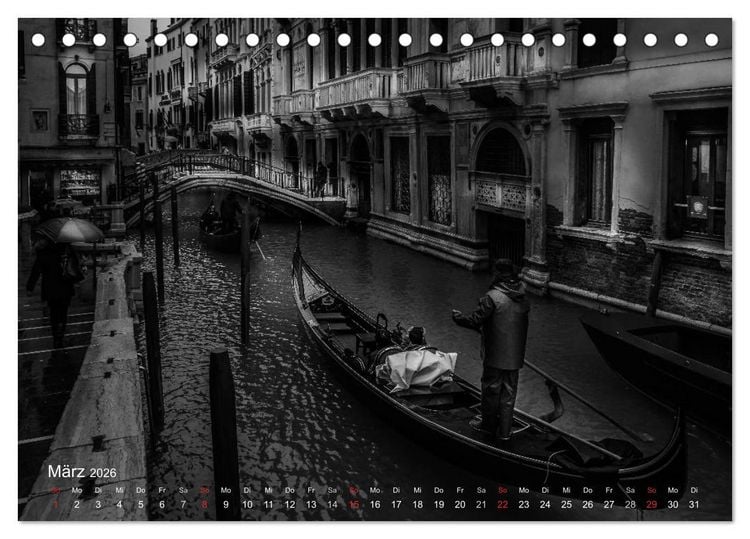 Produktbild: Venedig - Licht und Schatten (Tischkalender 2026 DIN A5 quer), CALVENDO Monatskalender