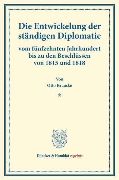 Produktbild: Die Entwickelung der st&auml;ndigen Diplomatie