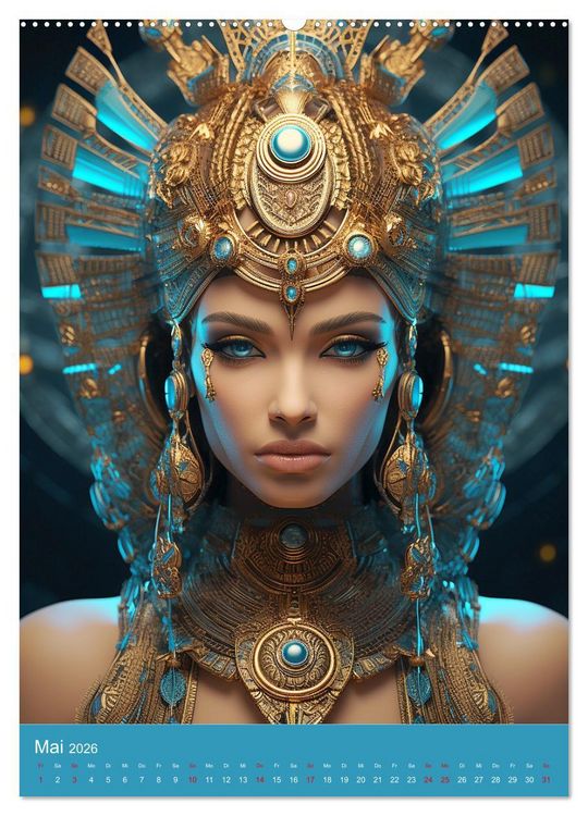 Produktbild: Antike Priesterinnen. Kunstvolle Fantasy-Portraits (hochwertiger Premium Wandkalender 2026 DIN A2 hoch), Kunstdruck in Hochglanz