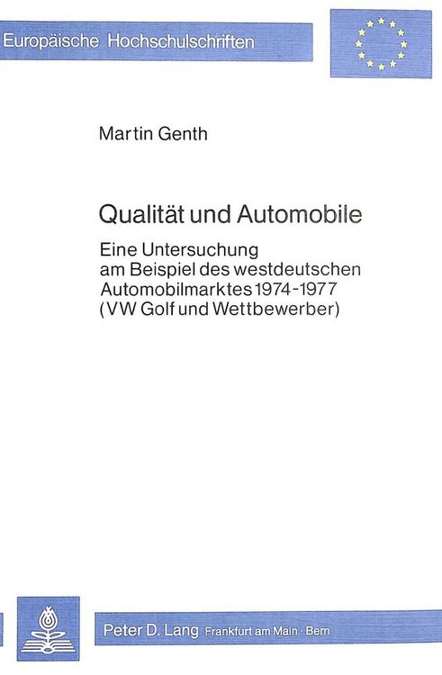 Produktbild: Qualit&auml;t und Automobile