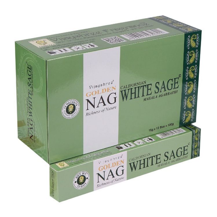 Produktbild: R&auml;ucherst&auml;bchen Vijayshree "Golden Nag Californian White Sage" 15gr.