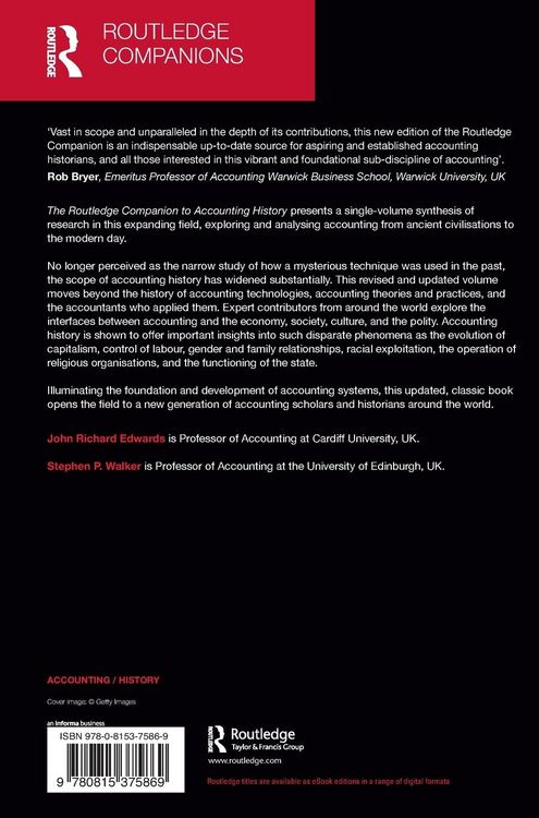 Produktbild: The Routledge Companion to Accounting History