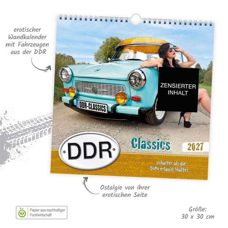 Produktbild: TR&Ouml;TSCH - Erotikkalender DDR Classics 2027 sch&auml;rfer als die VOPO erlaubt (h&auml;tte)