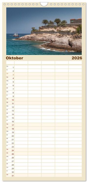 Produktbild: Familienplaner 2026 - Teneriffa - Inmitten des Atlantischen Archipels mit 5 Spalten (Wandkalender, 21 x 45 cm) CALVENDO