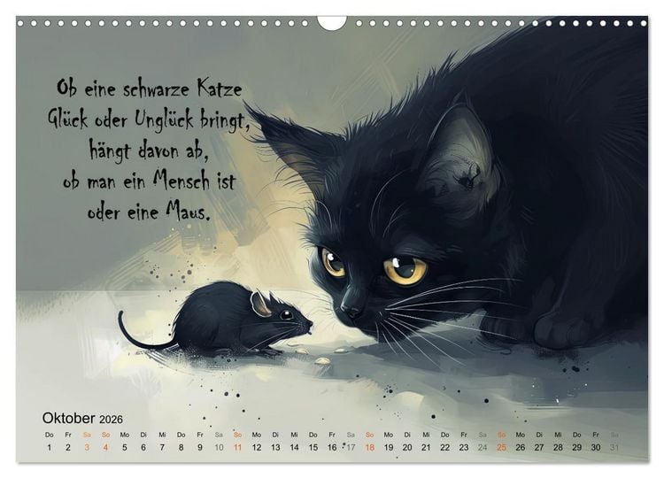 Produktbild: Samtpfotenspr&uuml;che (Wandkalender 2026 DIN A3 quer), CALVENDO Monatskalender