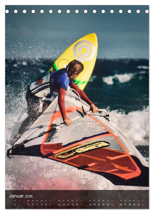 Produktbild: Windsurfing - Wind und Wellen (Tischkalender 2026 DIN A5 hoch), CALVENDO Monatskalender